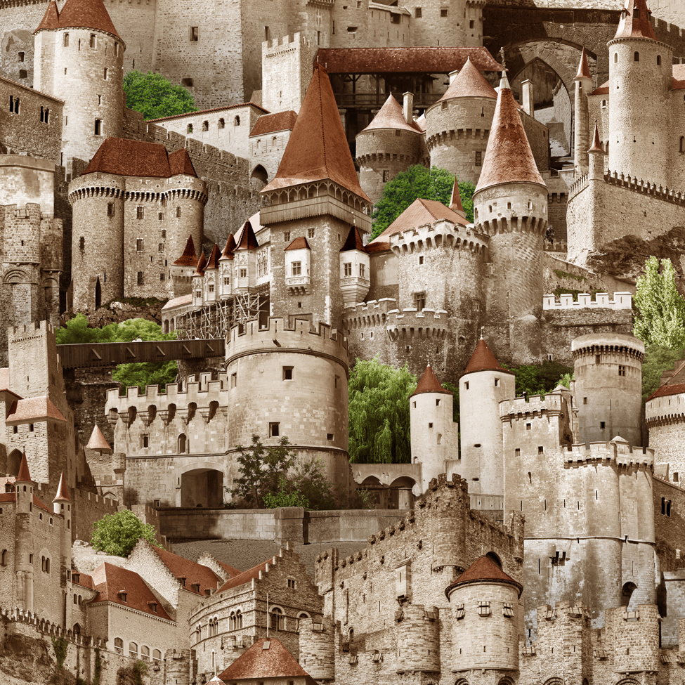 Mural Wallpaper Castles Muriva J81208 - MurivaMuriva