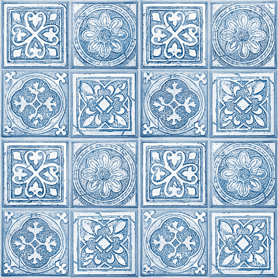 Modern Wallpaper Celtic Tiles Blue Muriva L14301
