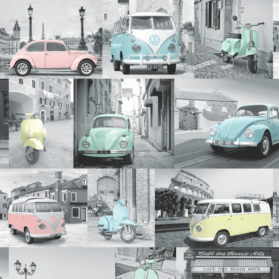 Modern Wallpaper VW Collage Multi Muriva 102563 WP