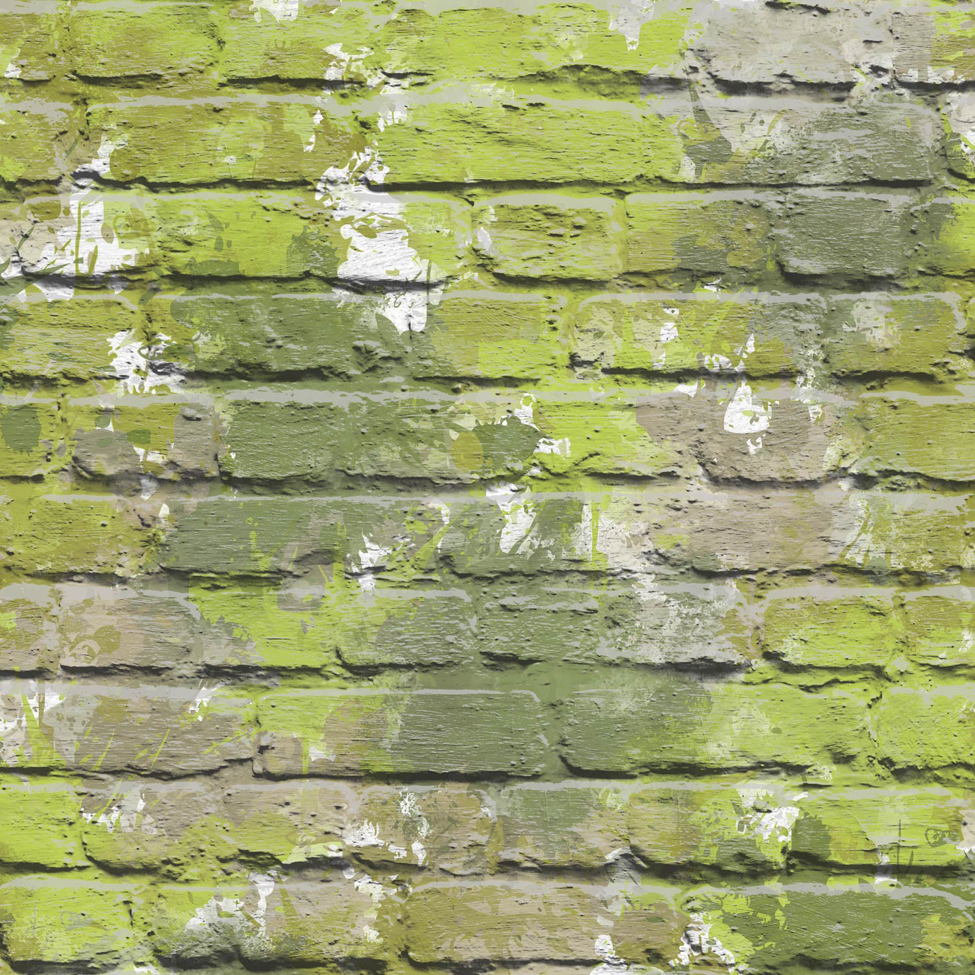 Modern Wallpaper Camouflage Brick Green Muriva L33504