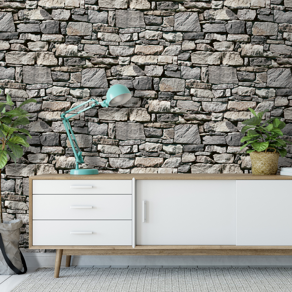 Stone Wallpaper Natural Stone Wall Muriva J457 - Muriva