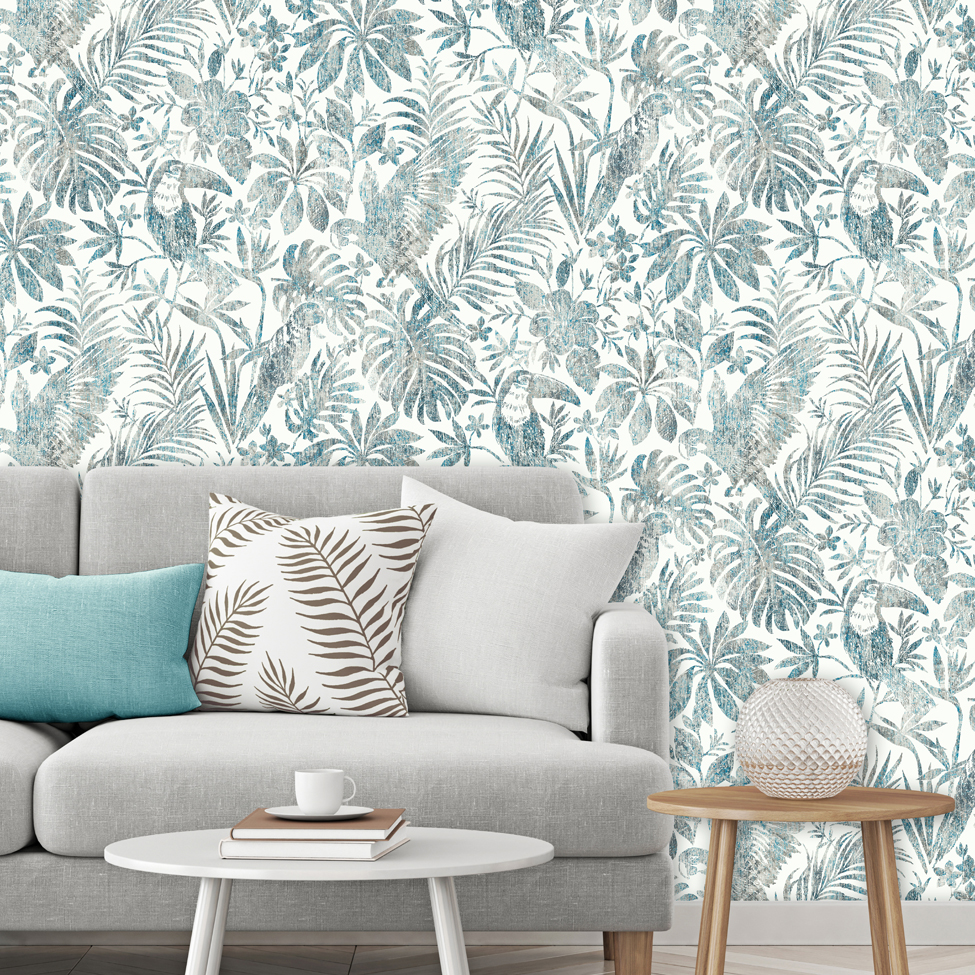 Modern Wallpaper Distressed Jungle Muriva L685 - Muriva